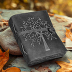 Tree of Life Leather Journal- Grey Leather Village