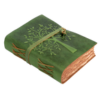Tree of Life Leather Journal- Green Leather Village