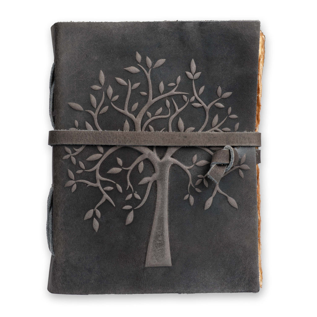 Tree of Life Leather Journal- Chalkboard Grey Leather Village