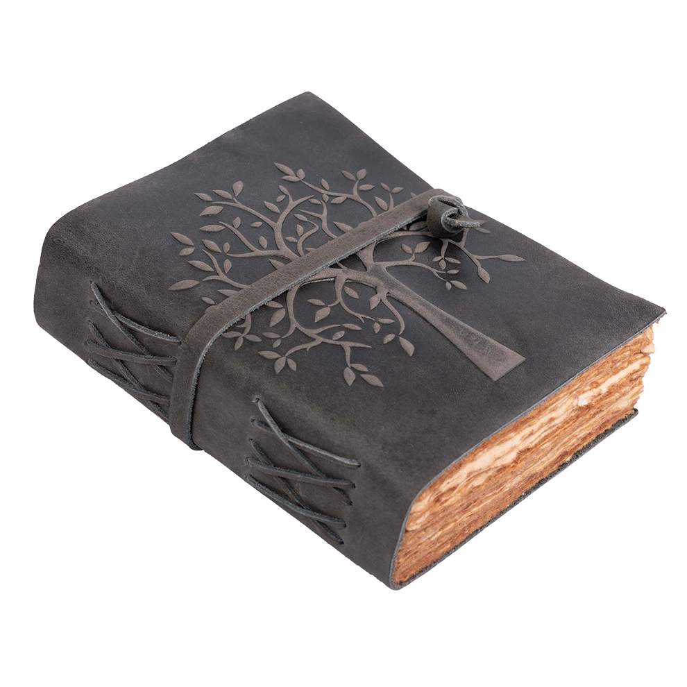Tree of Life Leather Journal- Chalkboard Grey Leather Village