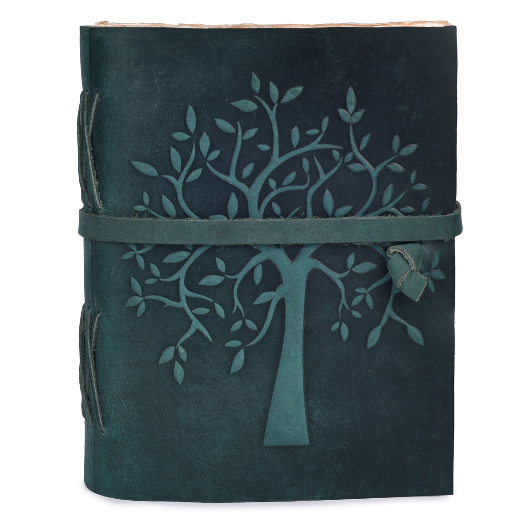 Tree of Life Leather Journal- Turquoise Leather Village