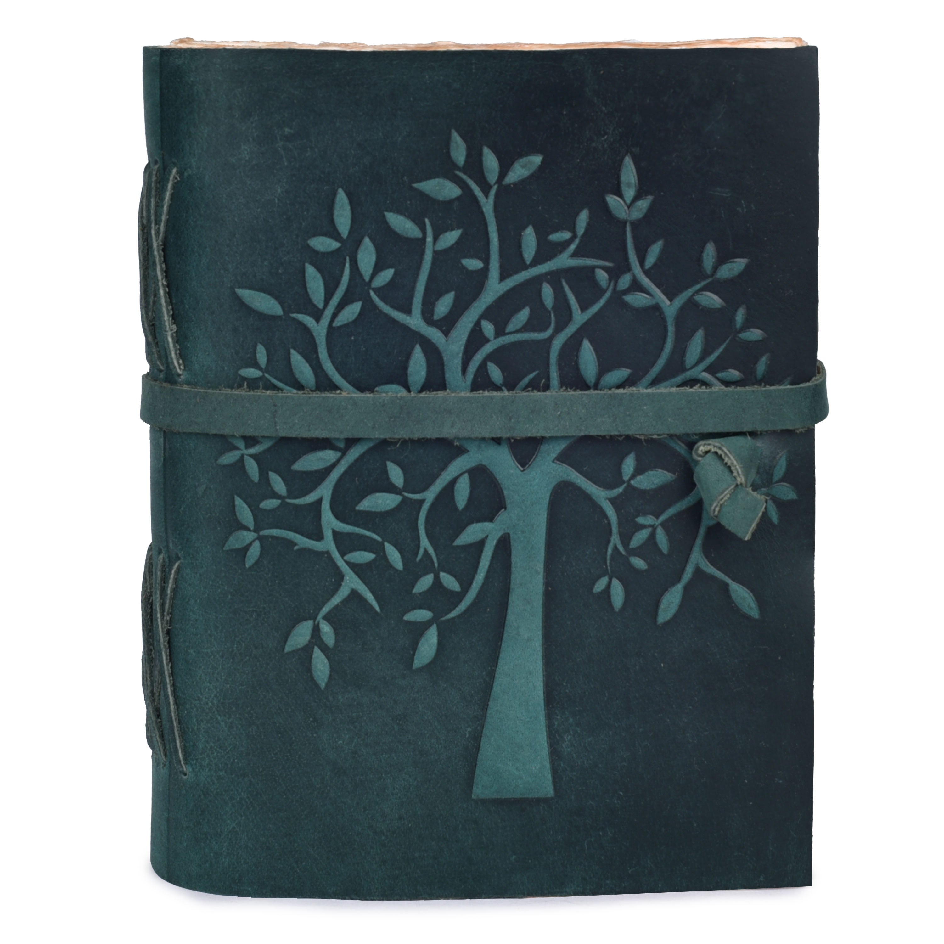 Tree of Life Leather Journal- Turquoise