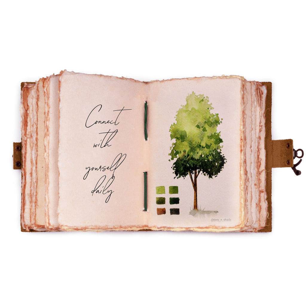 Tree of Life Leather Journal- Aqua Leather Village