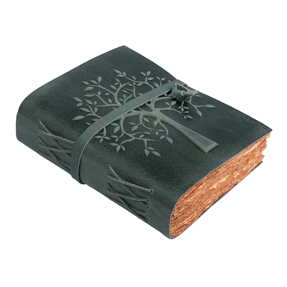 Tree of Life Leather Journal- Aqua Leather Village