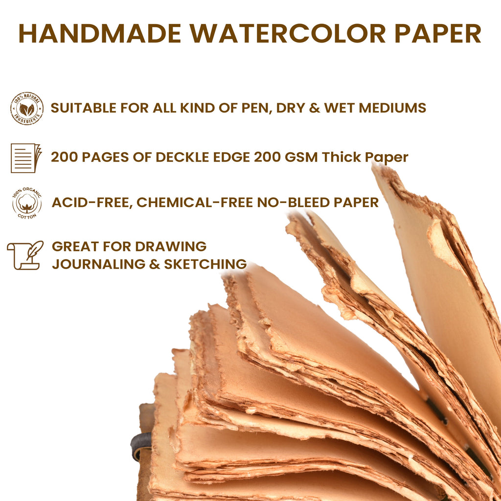 Tree of Life Leather Journal- Yellow Leather Village