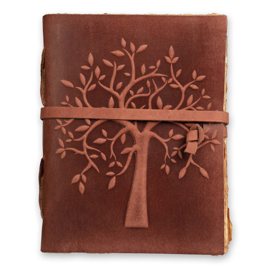 Tree of Life Leather Journal- Red Brown Leather Village