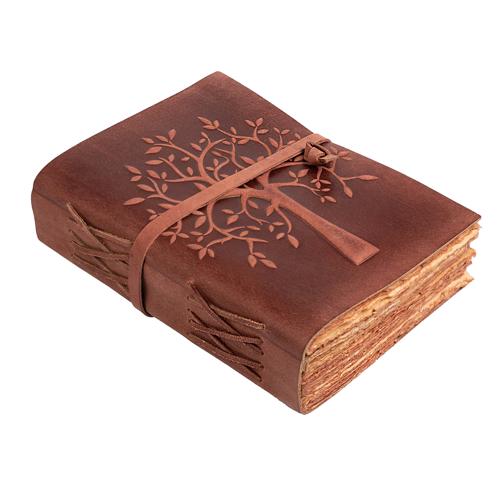 Tree of Life Leather Journal- Red Brown Leather Village