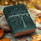 Tree of Life Leather Journal- Turquoise Leather Village
