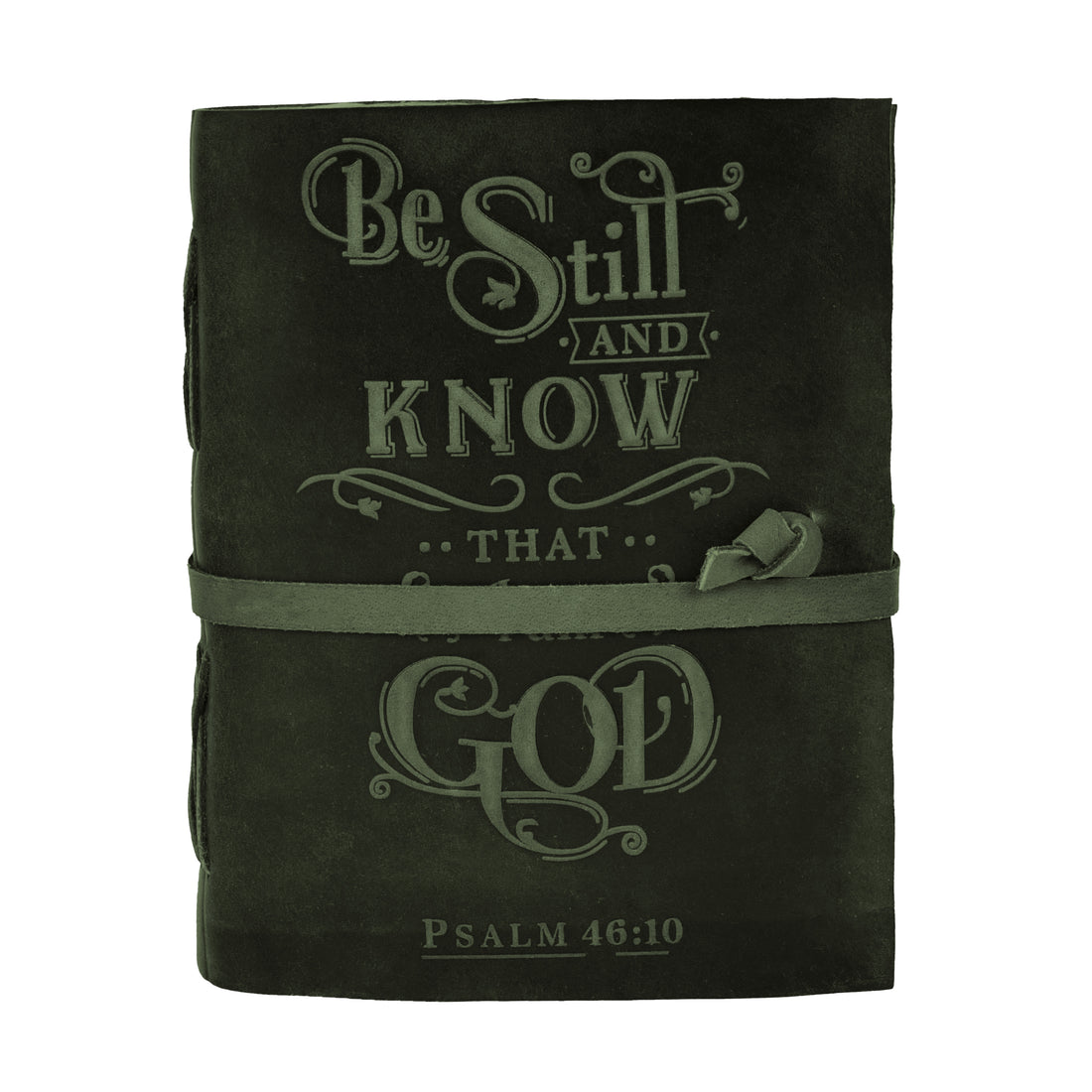 Prayer Journal Psalm 46:10 Embossed Journal Leather Bound Bible Study Journal - 200 Pages Handmade Cotton Deckle Edge Paper for Drawing, Writing & Sketching