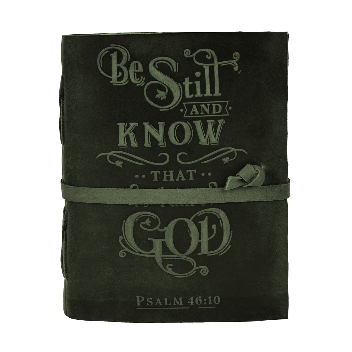 Prayer Journal Psalm 46:10 Embossed Journal Leather Bound Bible Study Journal - 200 Pages Handmade Cotton Deckle Edge Paper for Drawing, Writing & Sketching