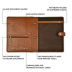 Leather Village carbon black premium office document organizer