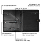 Leather Village carbon fiber leather portfolio folder office