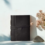 Leather Village vintage lined paper leather writing notebook