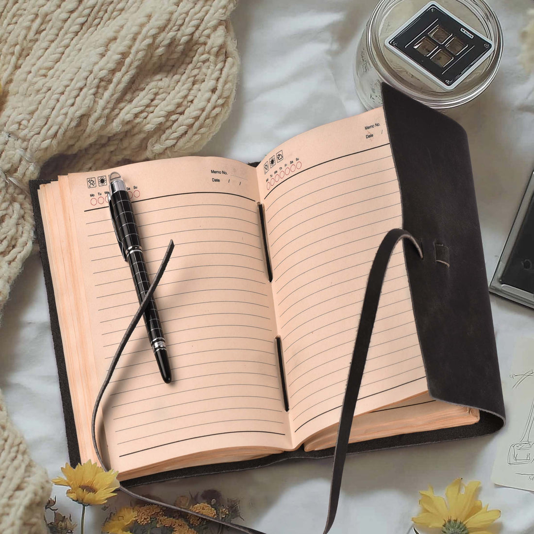 Leather Bound Journal - Vintage Lined Paper - 260 Antique Pages