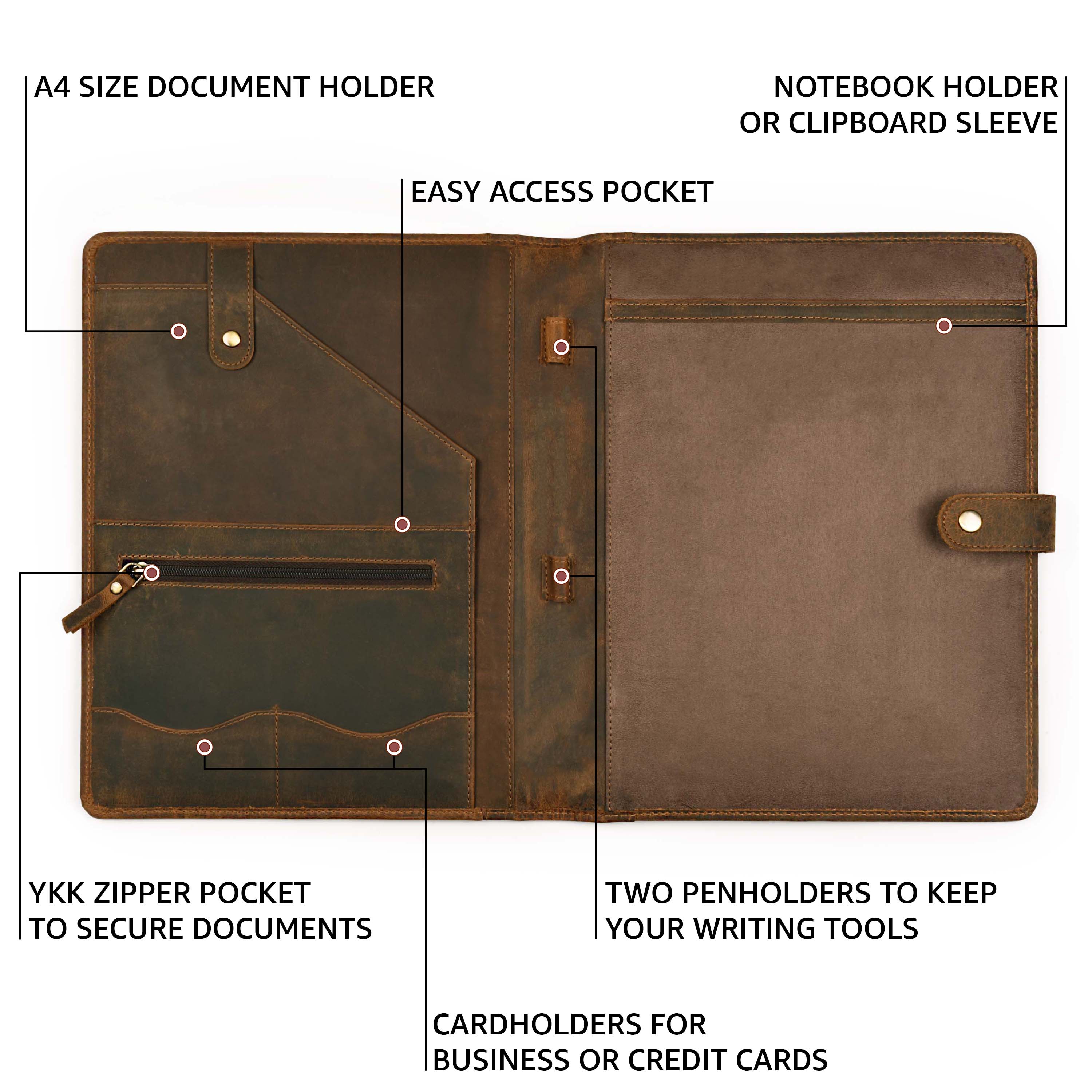 Leather Portfolio & Binder Leather Portfolio for Men and Women, Leather Padfolio, Leather Folder, Portfolio Binder, Business Portfolio Men and Women