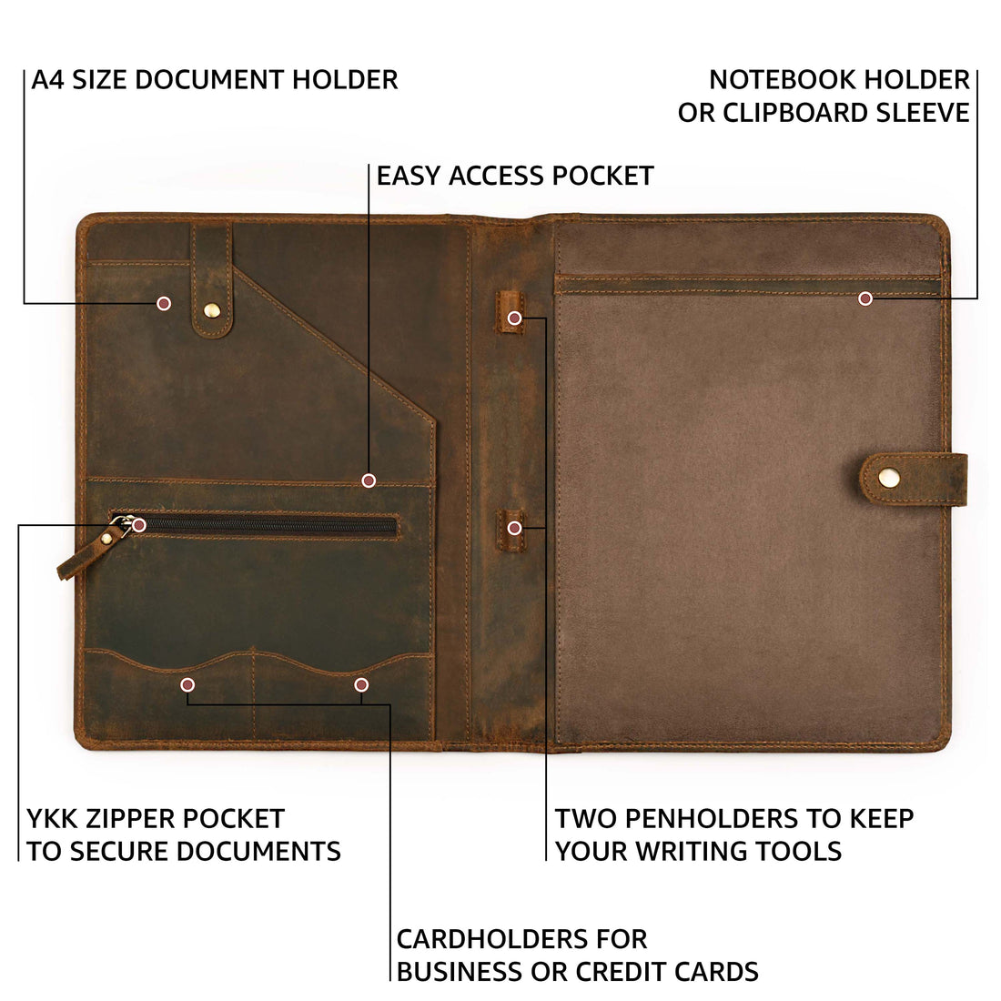 Leather Portfolio & Binder Leather Portfolio for Men and Women, Leather Padfolio, Leather Folder, Portfolio Binder, Business Portfolio Men and Women