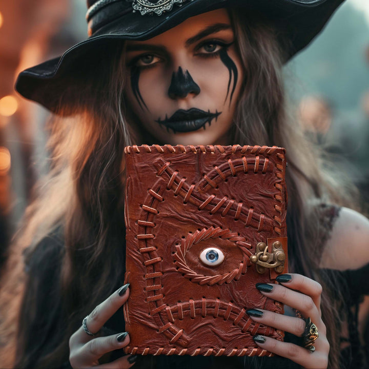 village deckled edge, unlined, lined leather, spell, spell book, notebook, hard cover notebooks