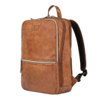 Tan Brown Leather Laptop Backpack for Work & Travel