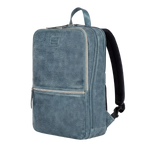 Teal Blue Leather Laptop Backpack for Work & Travel