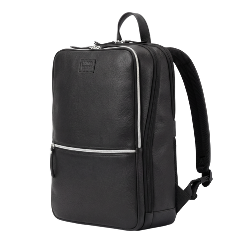Black Leather Laptop Backpack for Work & Travel Black Leather Laptop Backpack for Work & Travel