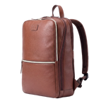Cognac Leather Laptop Backpack for Work & Travel