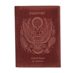 Leather Village red genuine leather passport cover slim wallet