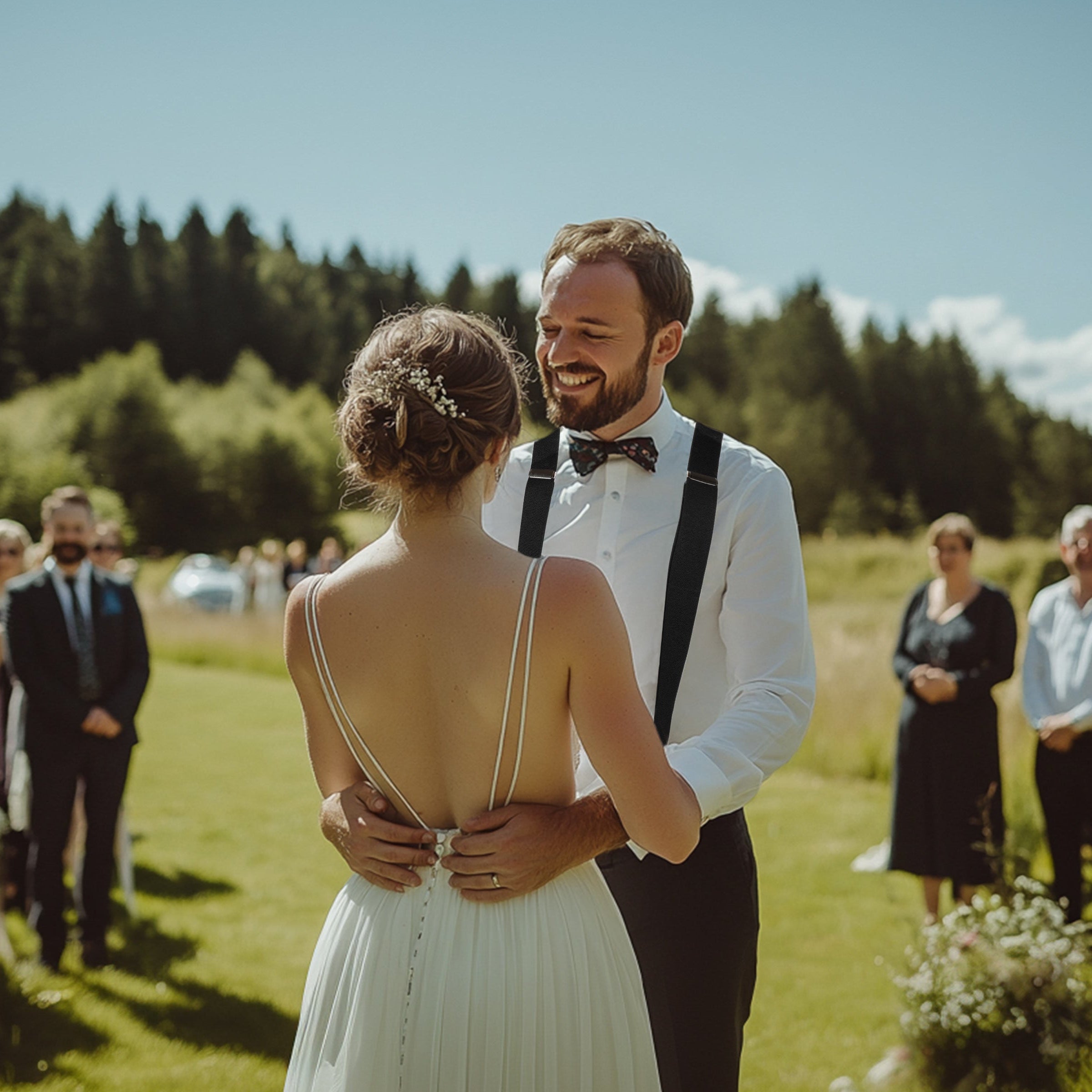 Adjustable Suspenders for Men & Women X-Back Elastic Braces with Strong Clips, Classic Style for Any Occasion