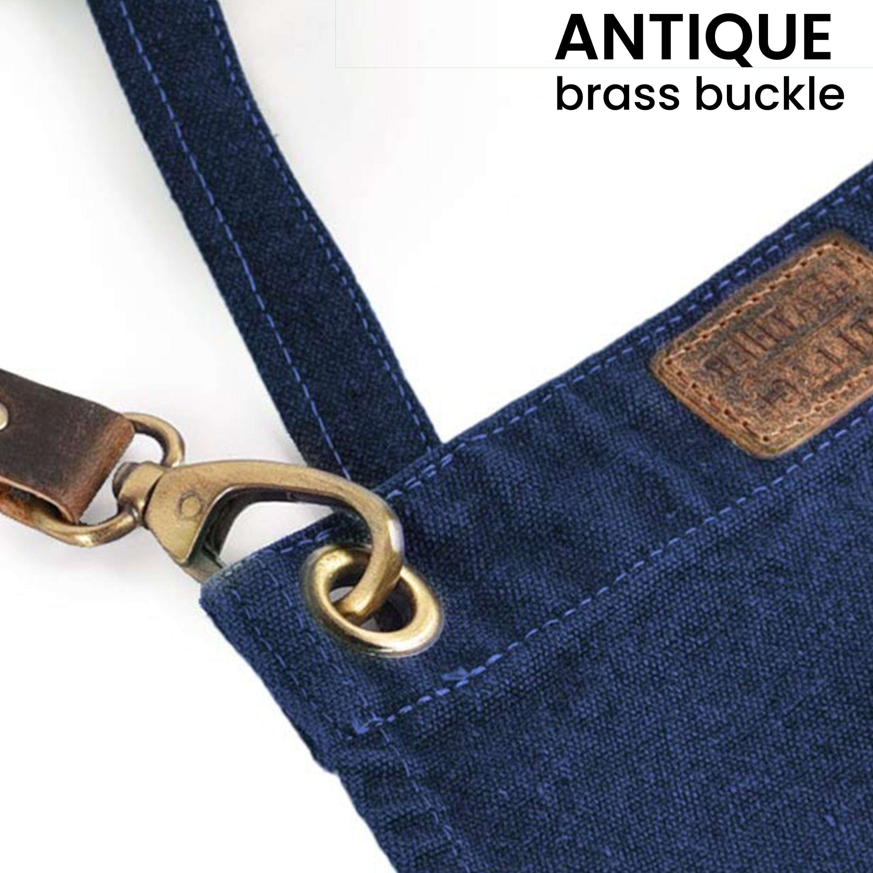 Chef Aprons for Men Women with Large Pockets, Cotton Canvas Cross Back Adjustable Work Apron, Size M to XXL