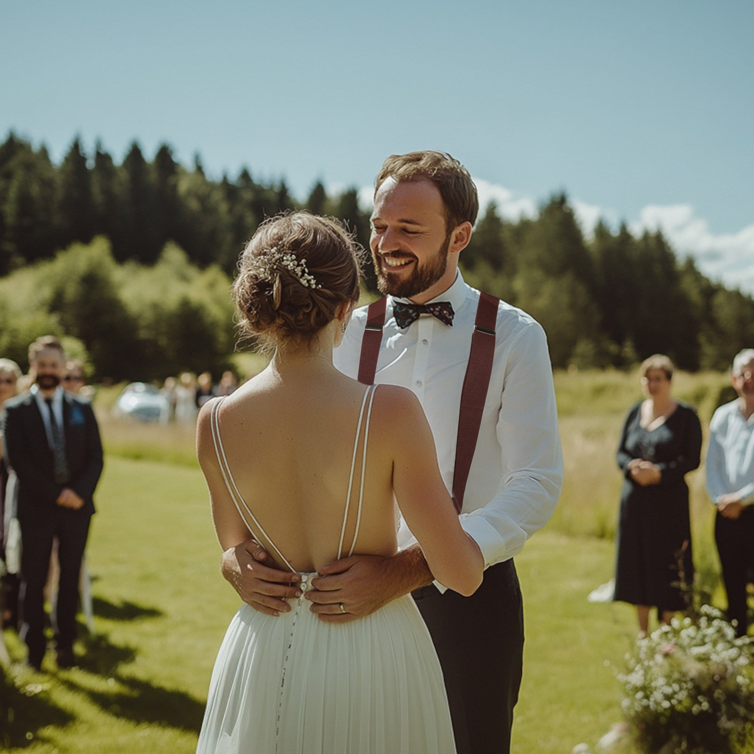 Adjustable Suspenders for Men & Women X-Back Elastic Braces with Strong Clips, Classic Style for Any Occasion