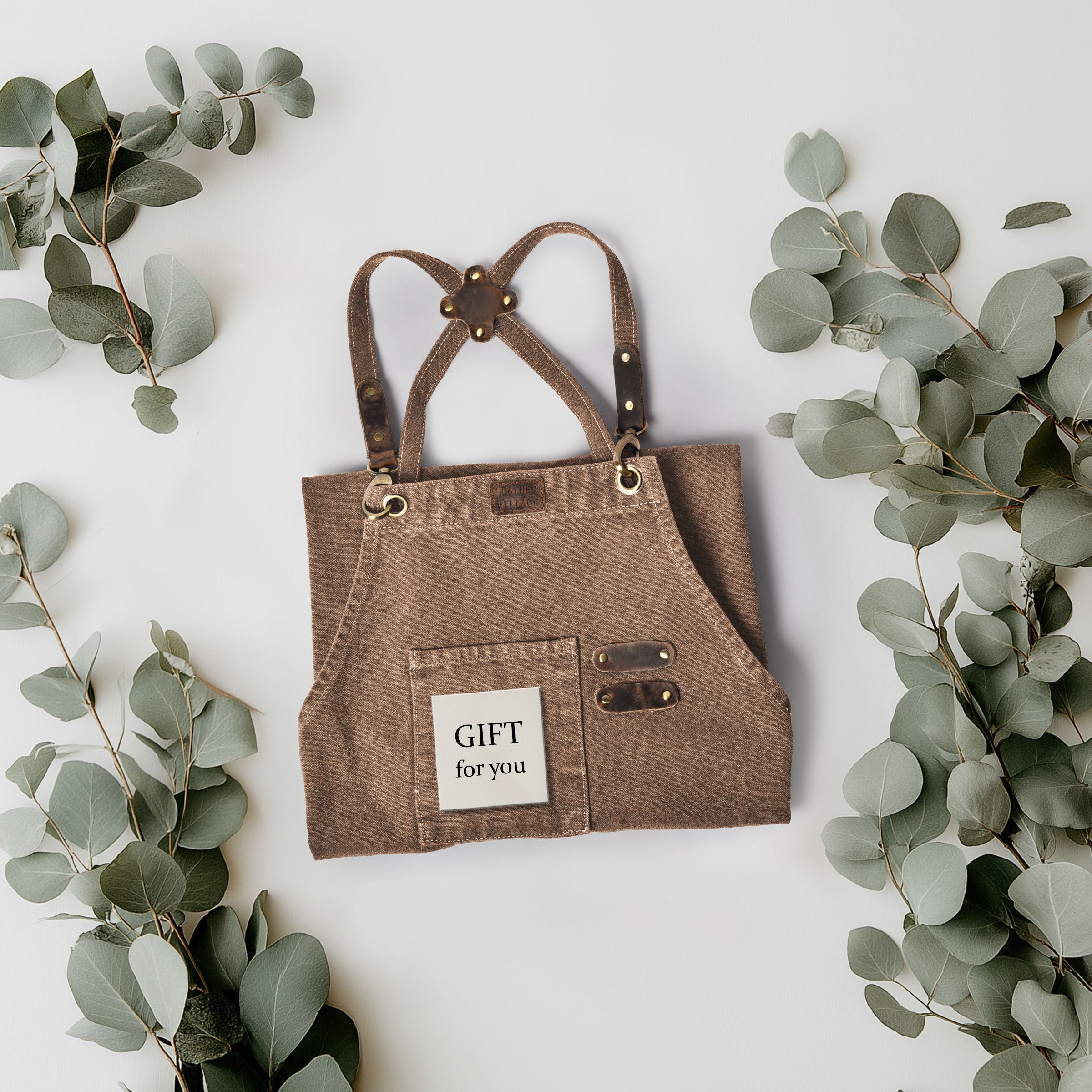 Chef Aprons for Men Women with Large Pockets, Cotton Canvas Cross Back Adjustable Work Apron, Size M to XXL