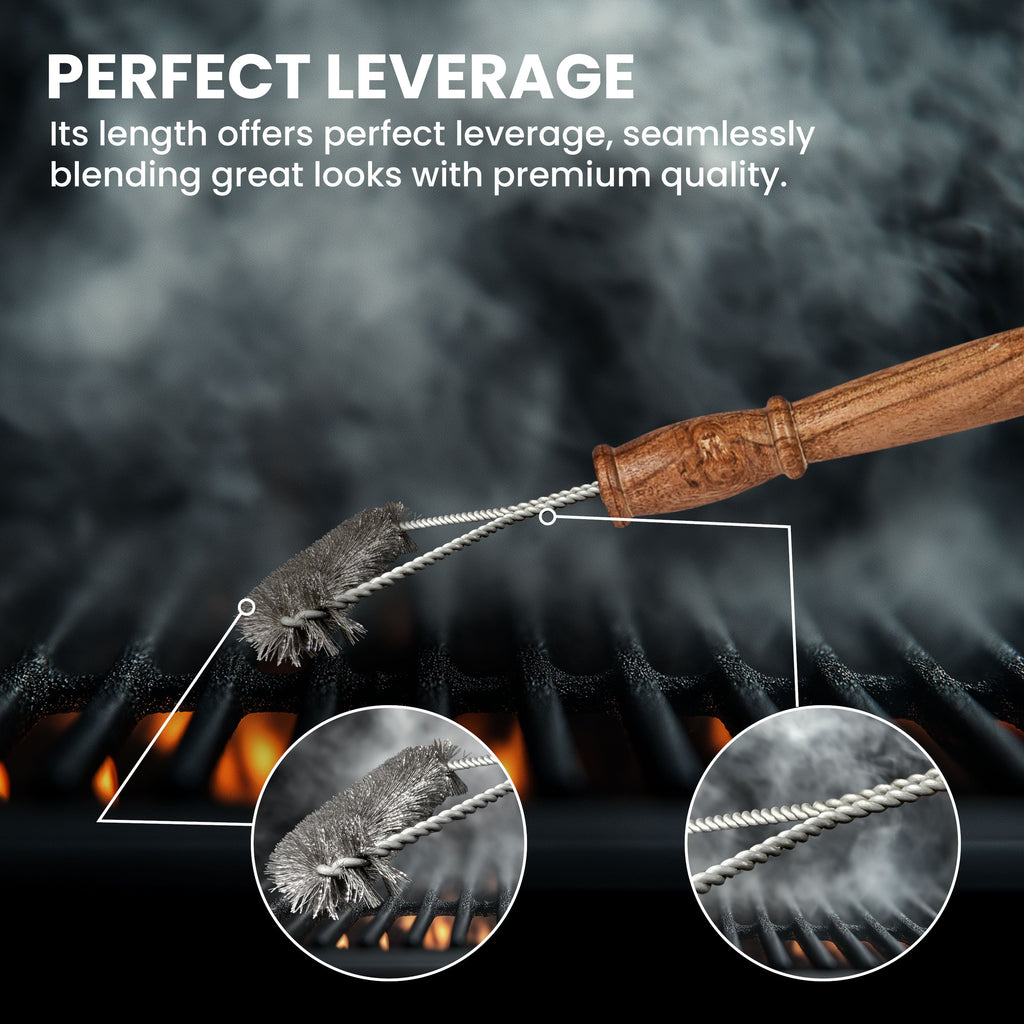 Stainless Steel Three Sided Grill Brush – BBQ Grill Cleaner for Outdoor Grills Dhampooh