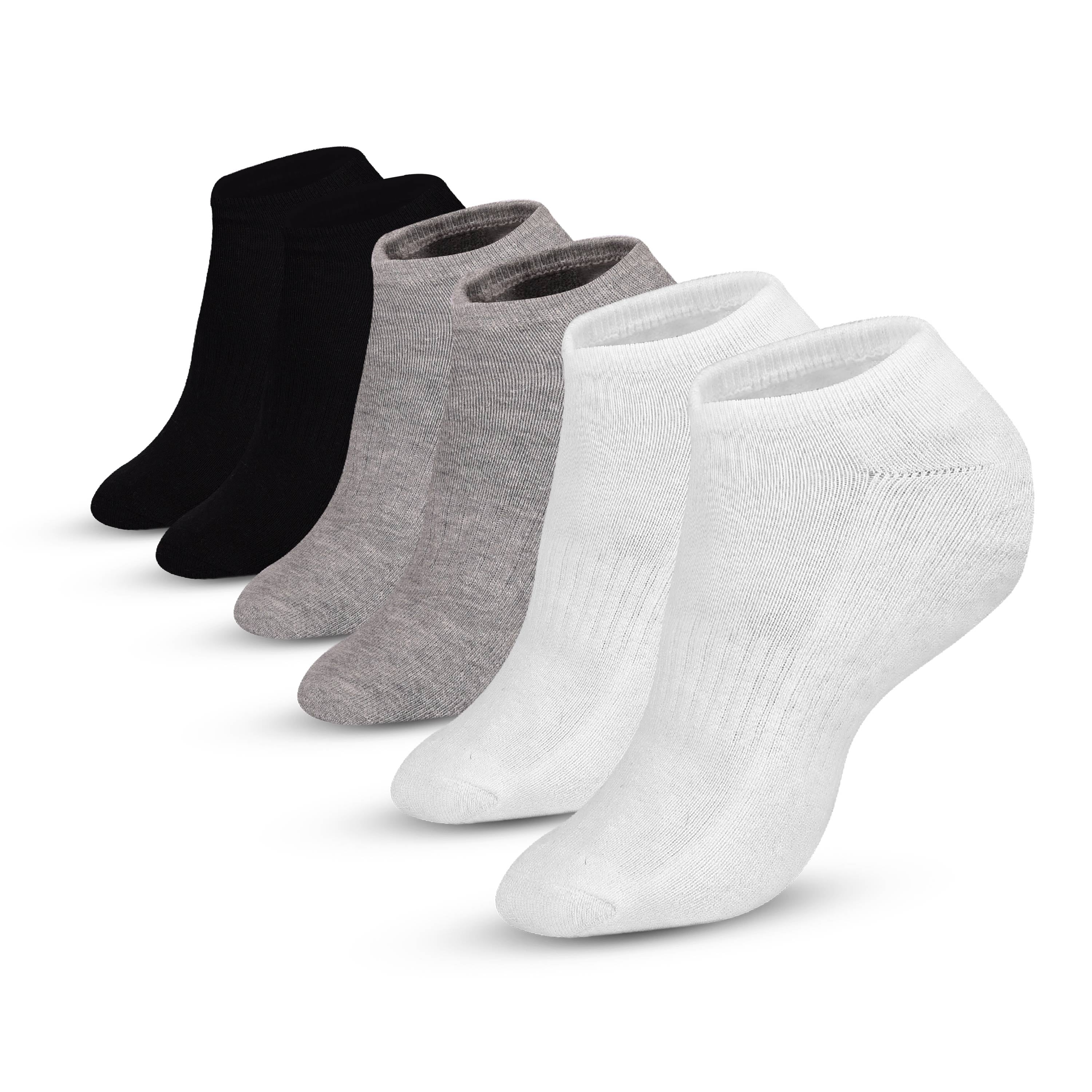 No Show Socks for Men & Women - Stylish Cotton Comfort Running Socks- Low Cut Ankle Length Anti Slip Socks Pack of 6