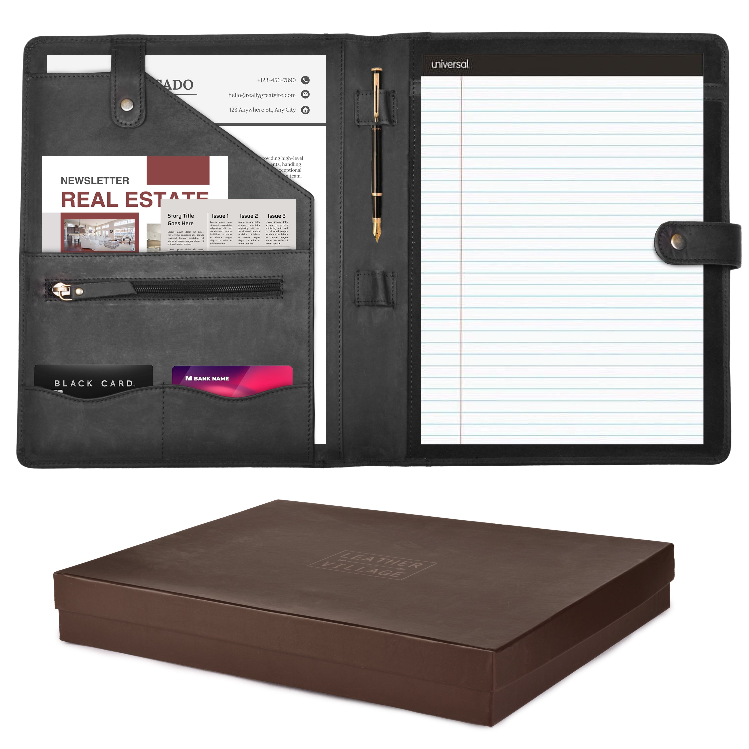 Leather Portfolio & Binder Leather Portfolio for Men and Women, Leather Padfolio, Leather Folder, Portfolio Binder, Business Portfolio Men and Women