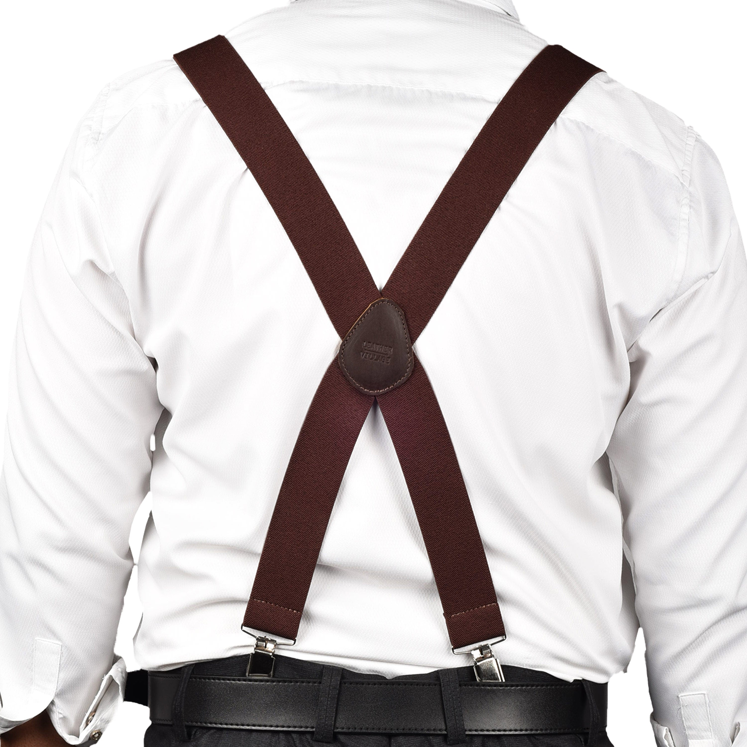 Adjustable Suspenders for Men & Women X-Back Elastic Braces with Strong Clips, Classic Style for Any Occasion