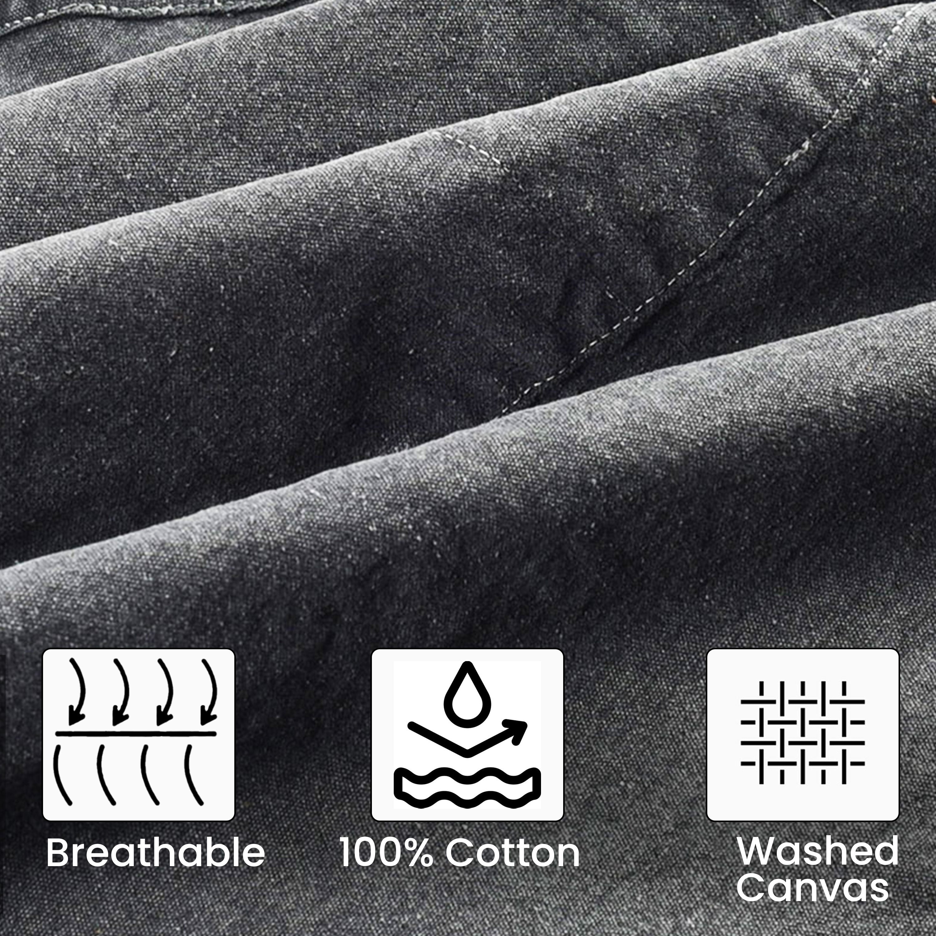 Chef Aprons for Men Women with Large Pockets, Cotton Canvas Cross Back Adjustable Work Apron, Size M to XXL