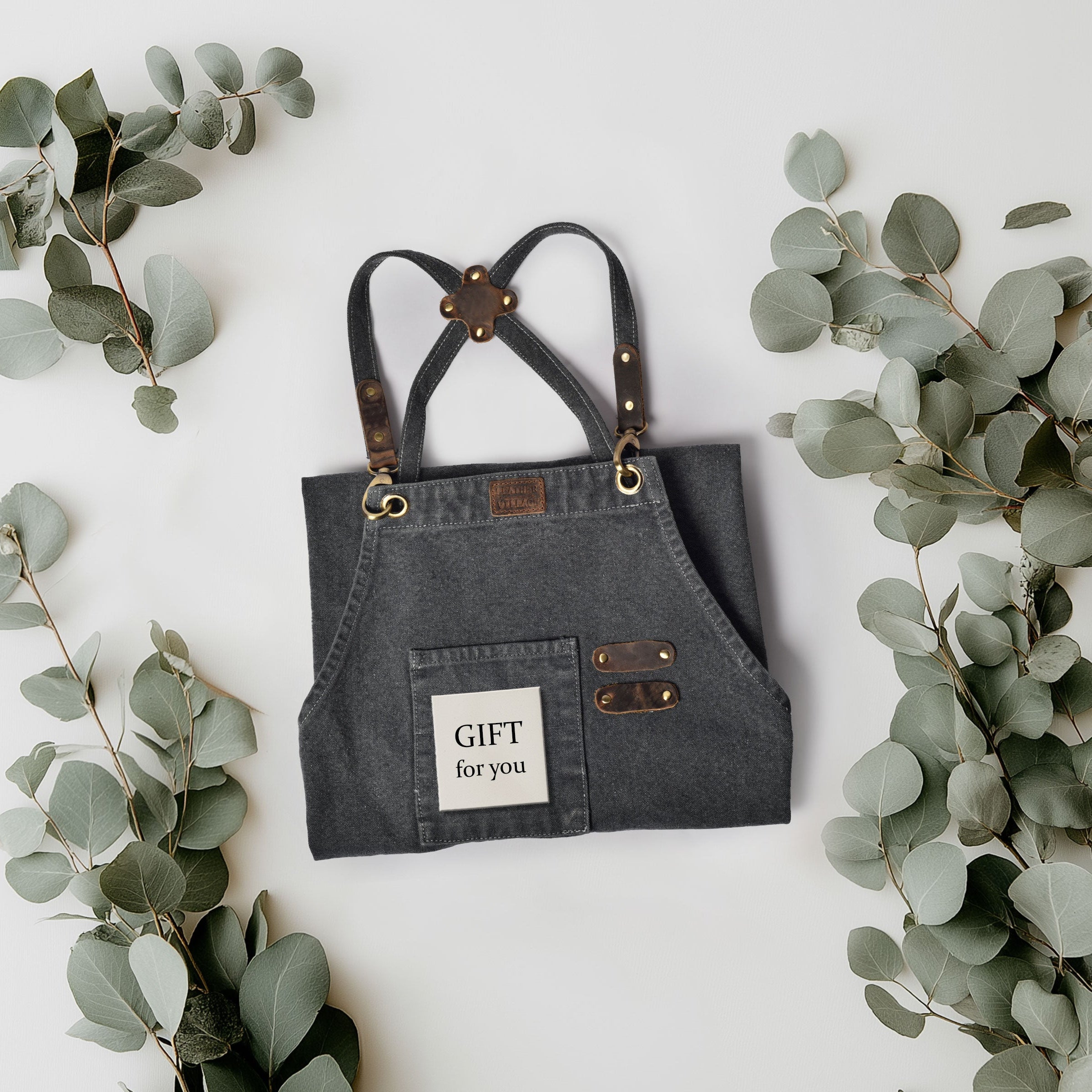 Chef Aprons for Men Women with Large Pockets, Cotton Canvas Cross Back Adjustable Work Apron, Size M to XXL