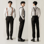 Leather Suspenders for Men & Women Adjustable Y-Back Braces with Snaps Vintage Classic Style for Any Occasion Leather Village