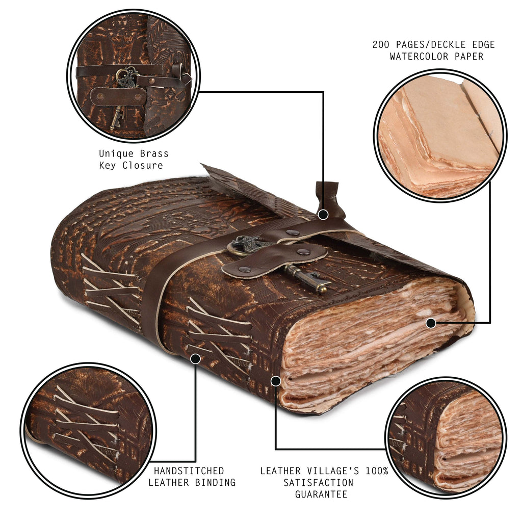Gothic Journal- Brown Leather Village