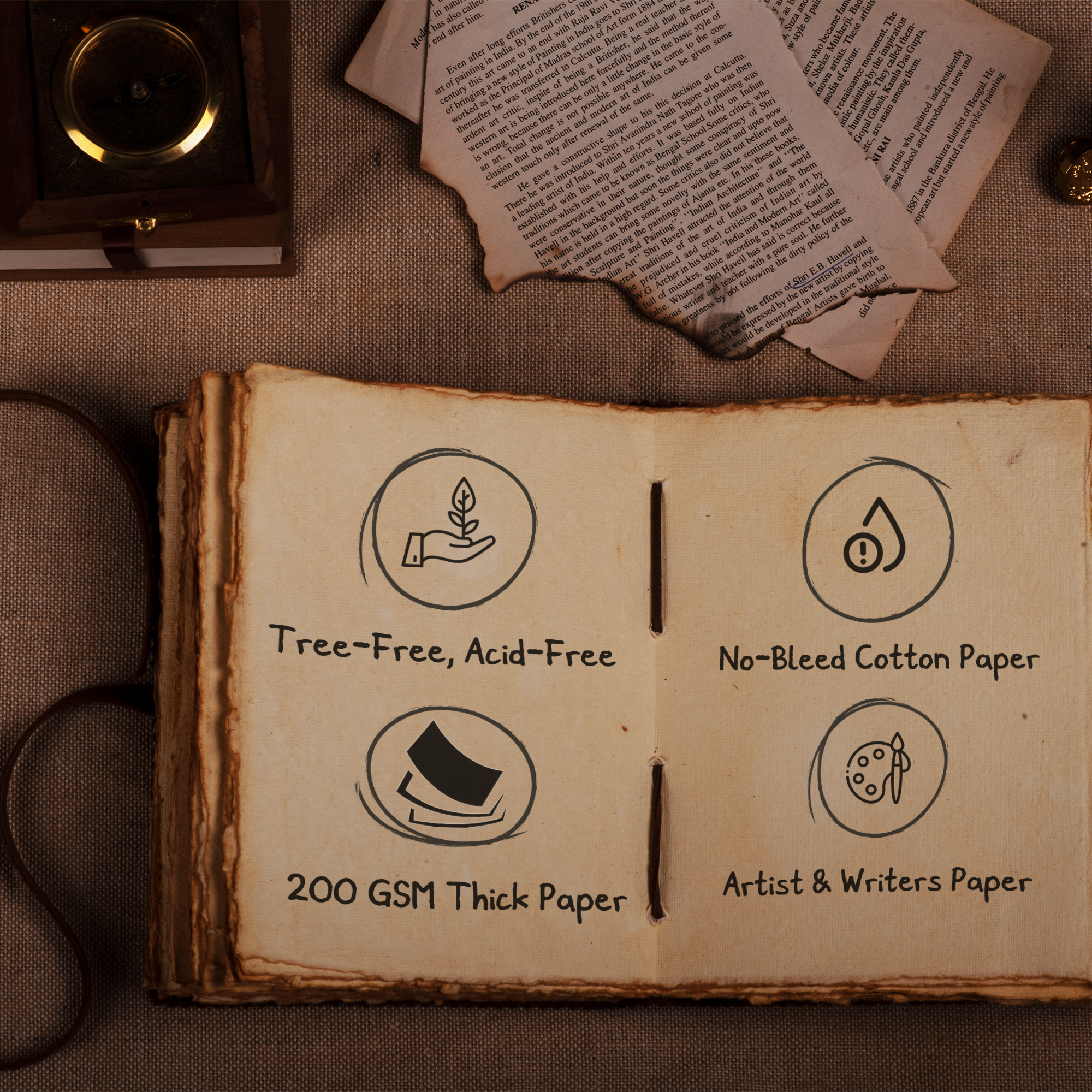 Floral Embossed Leather Journal- Green