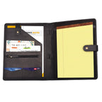 Leather Village carbon black professional meeting padfolio