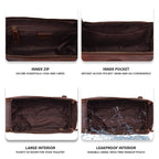 Leather Toiletry Bag for Travel - Cherry