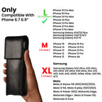Genuine Carbon Leather Phone Holster - Black Leather Village