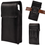 Genuine Carbon Leather Phone Holster - Black Leather Village
