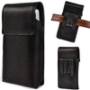 LEATHER VILLAGE Carbon Fiber Genuine Leather Phone Holster with Belt Clip - Available in Black, Brown, Tan