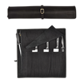 Leather Village compact leather knife roll chef carrying case