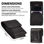 Carbon Fiber Leather Flip Phone Holster - Black Leather Village