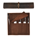 Leather Village genuine leather chef knife storage roll case