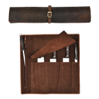 Leather Village genuine leather chef knife storage roll case