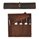 Genuine Leather Knife Roll Case - Cherry