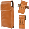Genuine Carbon Leather Phone Holster - Tan Leather Village